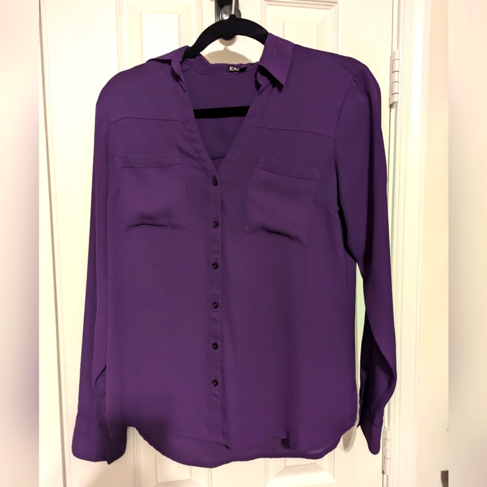 Purple express button down